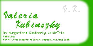 valeria kubinszky business card